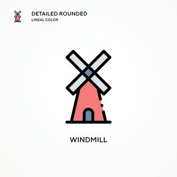 Windmill vector icon. Modern vector illustration concepts. Easy to edit and customize.