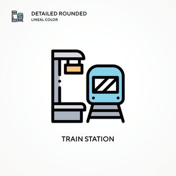 Train station vector icon. Modern vector illustration concepts. Easy to edit and customize.