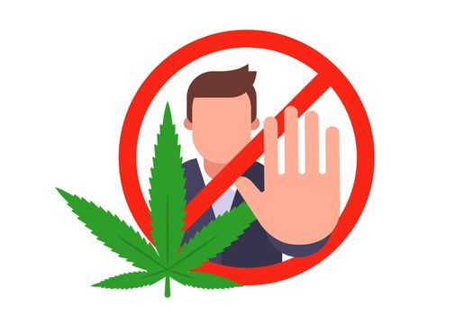 marijuana smoking ban sign. stop drugs.