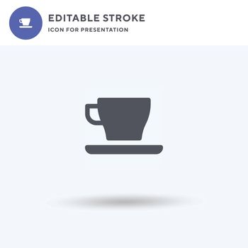 Coffee Cup icon vector, filled flat sign, solid pictogram isolated on white, logo illustration. Coffee Cup icon for presentation.