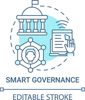 Smart governance blue concept icon