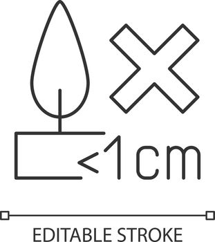 Burning candles correctly linear manual label icon