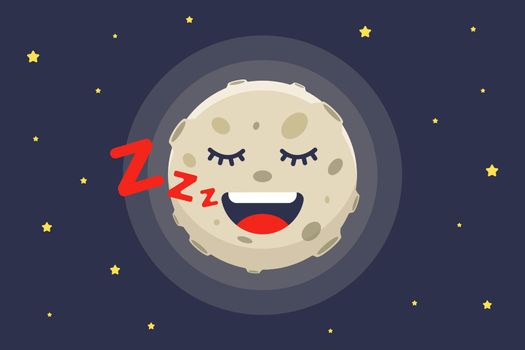 character moon sleeps at night and snores.