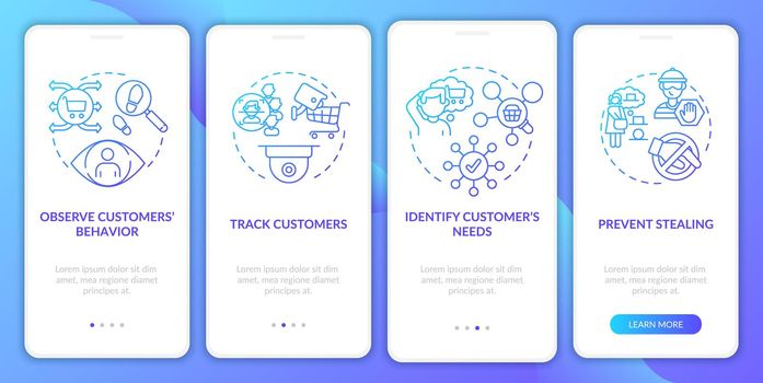 Identify customers needs onboarding mobile app page screen