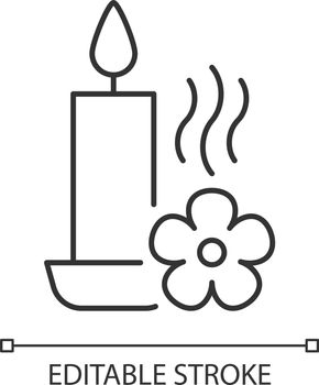 Scented candle linear manual label icon