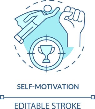 Self motivation blue concept icon