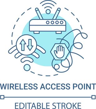 Wireless access point blue concept icon