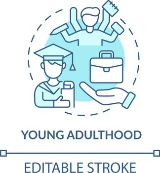 Young adulthood problem concept icon