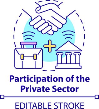 Participation of private sector concept icon
