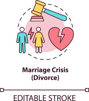 Marriage crisis concept icon