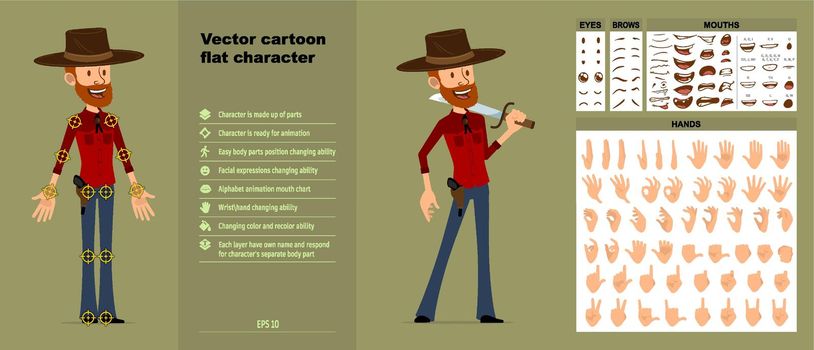 Cartoon redhead lumberjack character vector set
