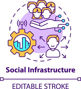 Social infrastructure concept icon