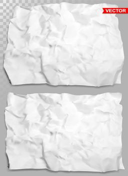 Wrinkled crumpled realistic white paper vector