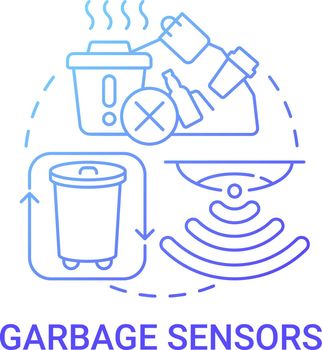 Garbage sensors gradient blue concept icon