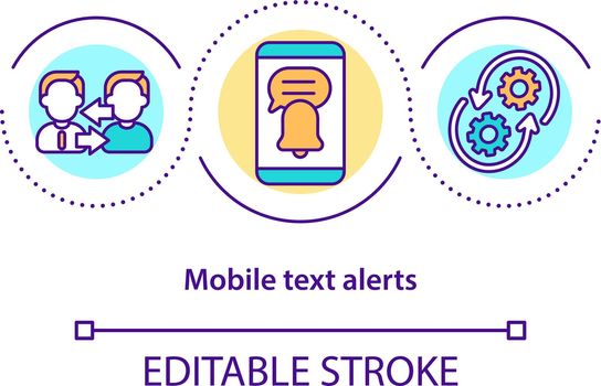 Mobile text alert concept icon