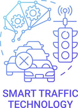 Smart traffic technology gradient blue concept icon