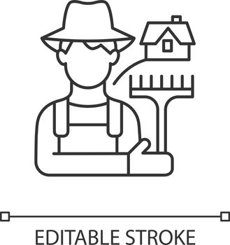 Rural workers linear icon