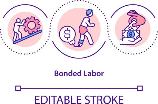 Bonded labor concept icon