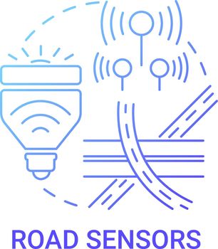 Road sensors gradient blue concept icon
