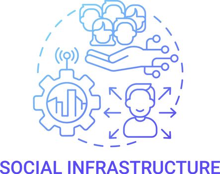 Social infrastructure gradient blue concept icon