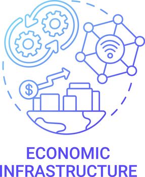 Economic infrastructure gradient blue concept icon