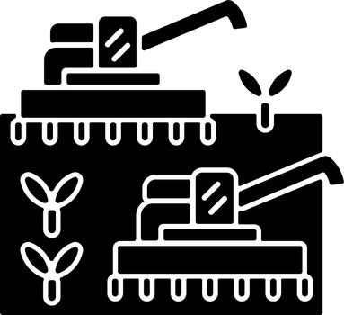 Mechanized agriculture black glyph icon