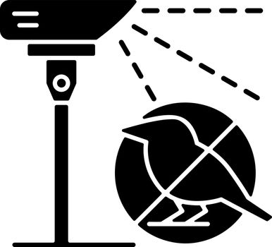 Laser scarecrows black glyph icon