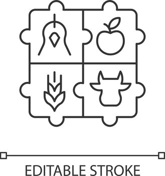 Agricultural cooperative linear icon