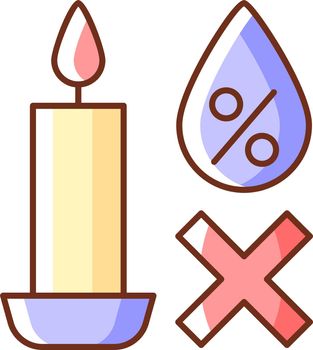 Keeping candles in dry spot RGB color manual label icon