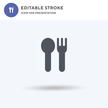 Cutlery icon vector, filled flat sign, solid pictogram isolated on white, logo illustration. Cutlery icon for presentation.