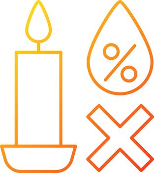 Keeping candles in dry spot gradient linear vector manual label icon