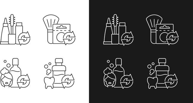 Reusable options linear icons set for dark and light mode