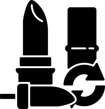 Refillable lipstick black glyph icon