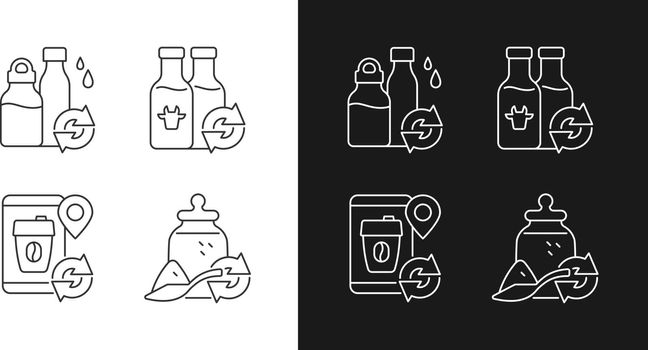 Refillable options linear icons set for dark and light mode