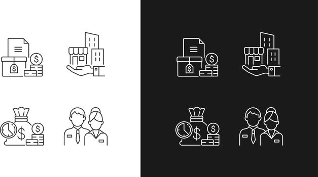 Building ownership linear icons set for dark and light mode