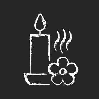 Scented candle chalk white manual label icon on dark background