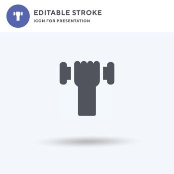Dumbbell icon vector, filled flat sign, solid pictogram isolated on white, logo illustration. Dumbbell icon for presentation.