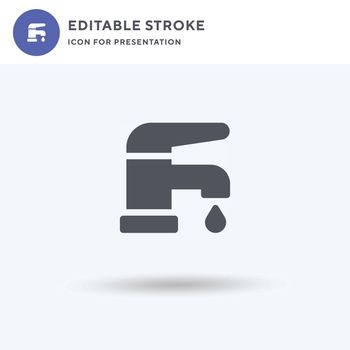 Faucet icon vector, filled flat sign, solid pictogram isolated on white, logo illustration. Faucet icon for presentation.