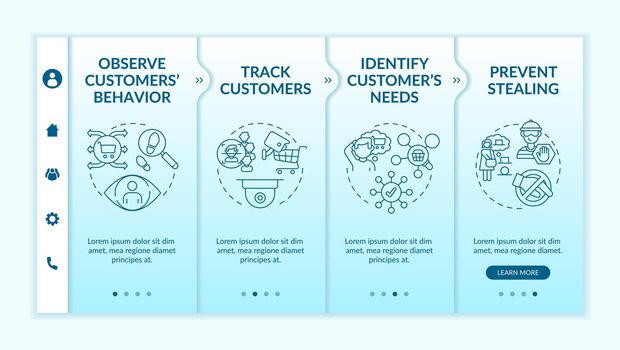 Surveillance system in retail onboarding vector template