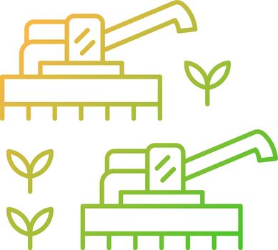 Mechanized agriculture gradient linear vector icon