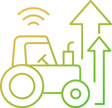 Agricultural modernization gradient linear vector icon