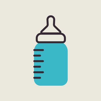 Baby feeding bottle vector icon