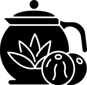 Blooming tea black glyph icon