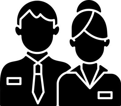 Company staff black glyph icon