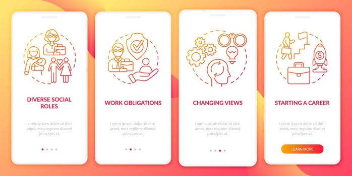 Individual thinking onboarding mobile app page screen