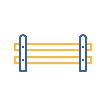 Wooden farm fence from crossed planking icon