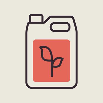 Canister of plant fertilizers vector icon