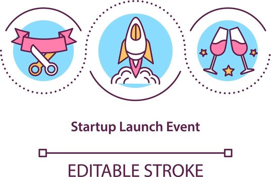 Startup launch event concept icon