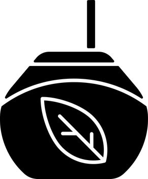 Tea gourd cup black glyph icon