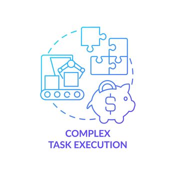 Complex task execution blue gradient concept icon